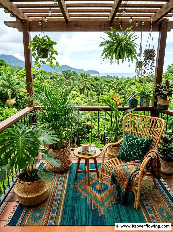 Tropical Balcony Setup - 25 garden ideas for small spaces