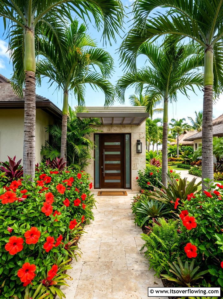 Tropical Entryway Palms - 25 garden design ideas for entryways