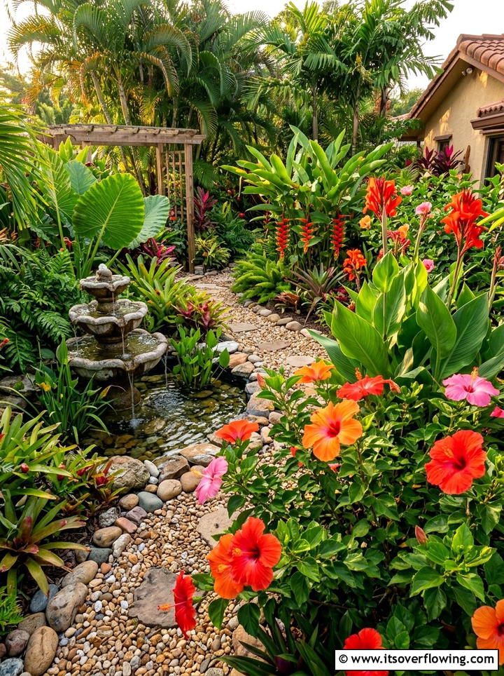 Tropical Flower Backyard - 25 backyard ideas with flower garden