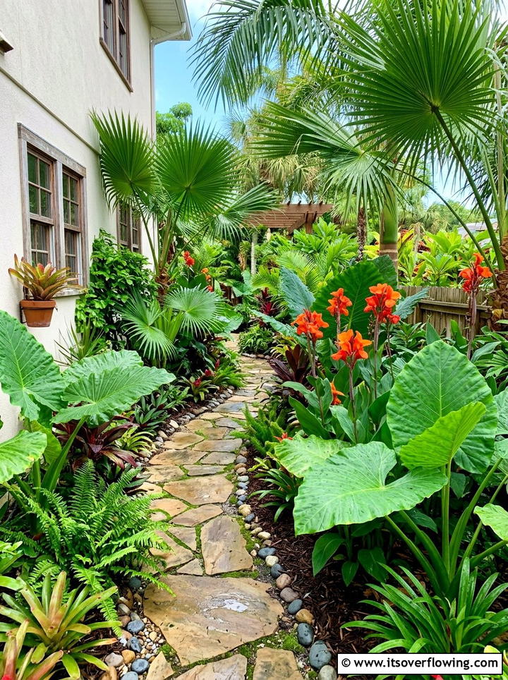 Tropical Foliage Plants - 25 garden design ideas for side yard strips