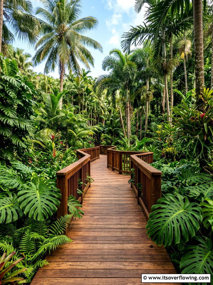 Tropical Garden Boardwalk - 25 garden design ideas with pathways