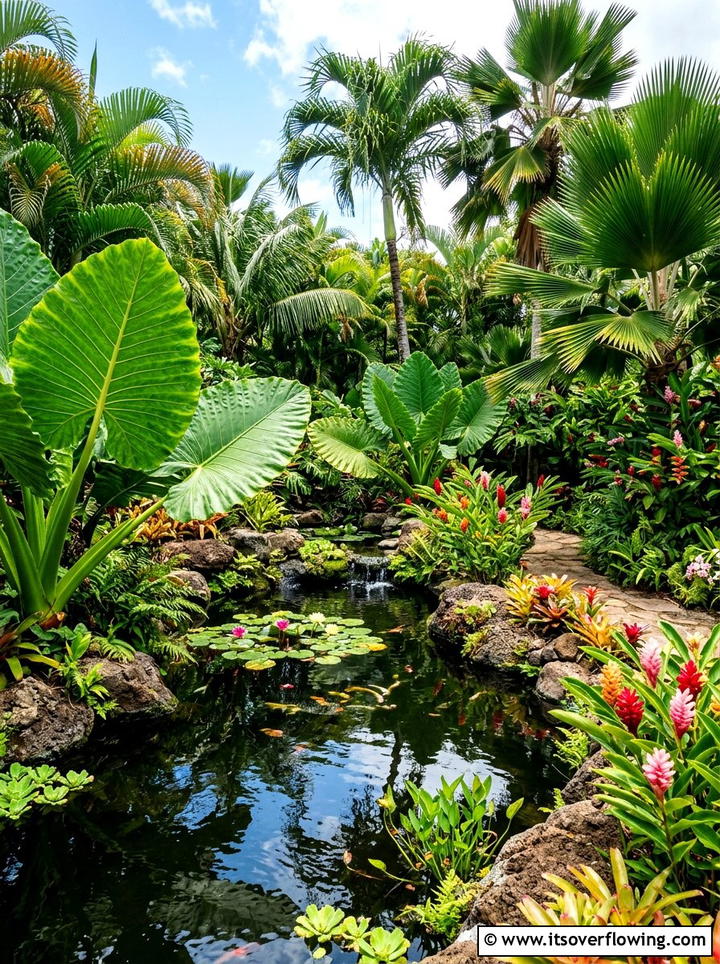 Tropical Garden Pond - 25 garden ideas with pond