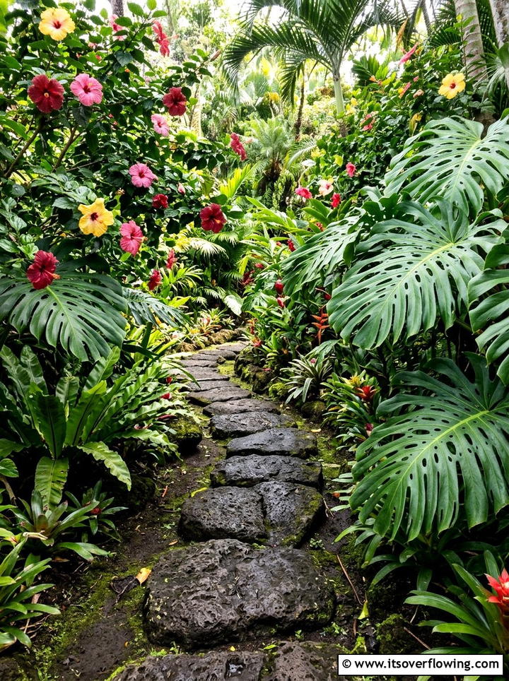 Tropical Garden Stepping Stones - 25 backyard ideas with stepping stones