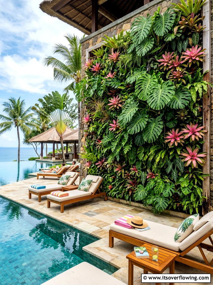 Tropical Green Wall - 25 garden ideas with vertical gardens