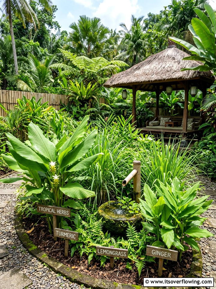 Tropical Herb Sanctuary - 25 backyard ideas with herb garden