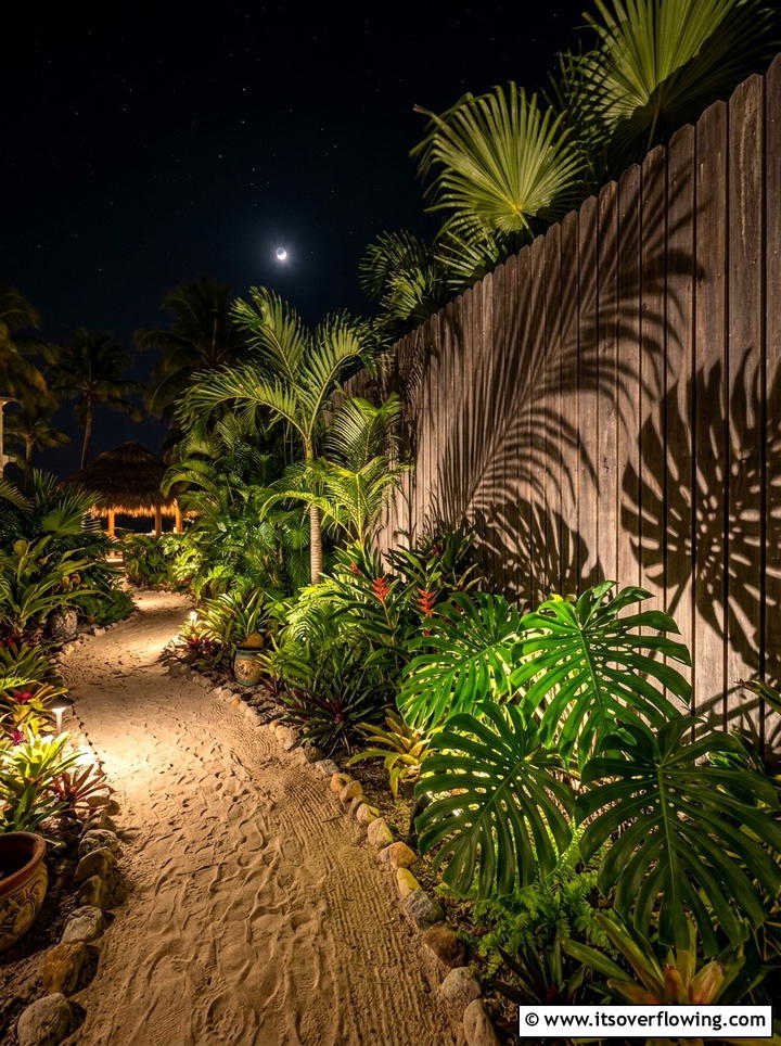 Tropical Landscape Shadow Lighting - 25 garden design ideas with lighting plans
