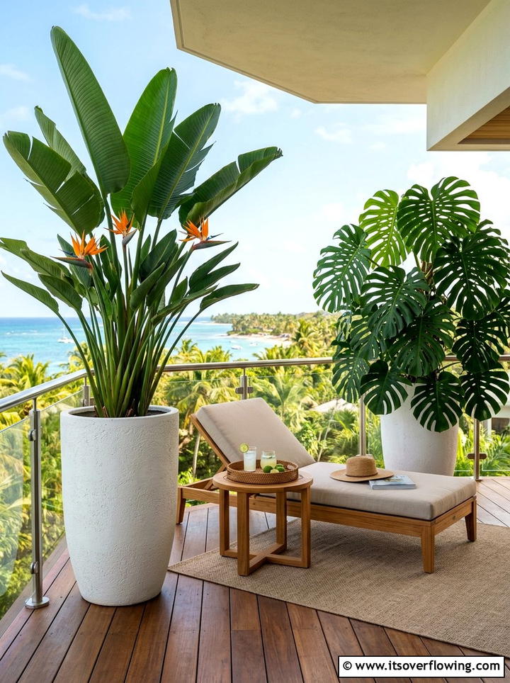 Tropical Leaf Display - 25 creative garden ideas for patios