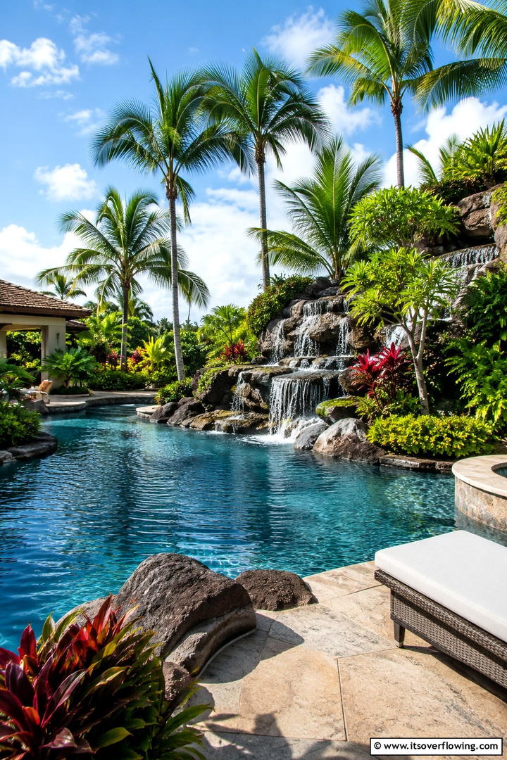 Tropical Oasis Poolside - 30 Pool Landscaping Ideas to Create a Resort-Style Backyard