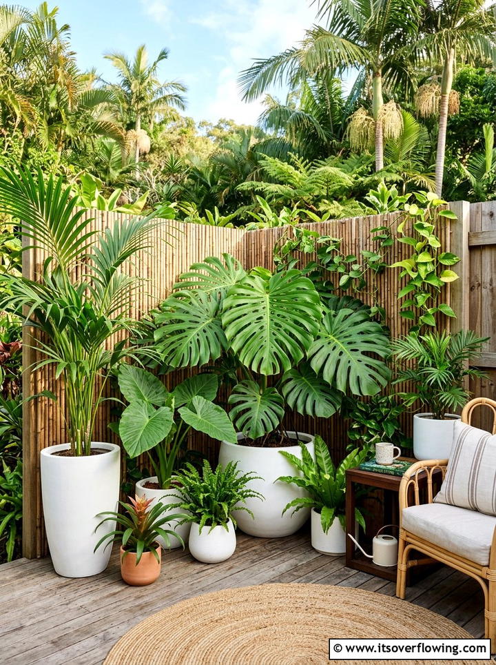 Tropical Plant Corner - 25 garden ideas for tiny patios