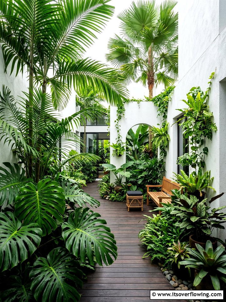 Tropical Plant Courtyard - 25 garden design ideas for contemporary courtyards