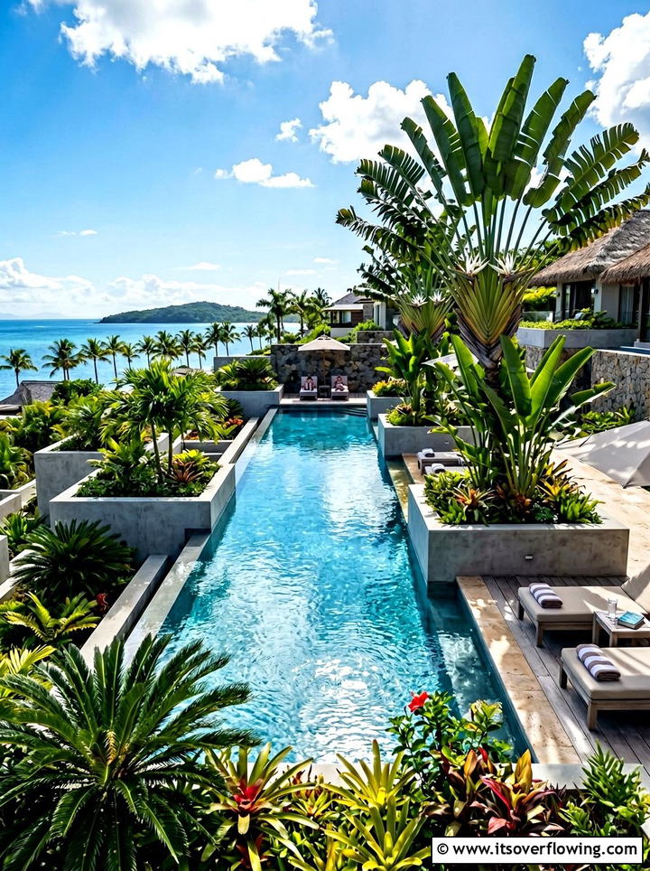 Tropical Pool Landscaping - 25 backyard ideas with tropical plants