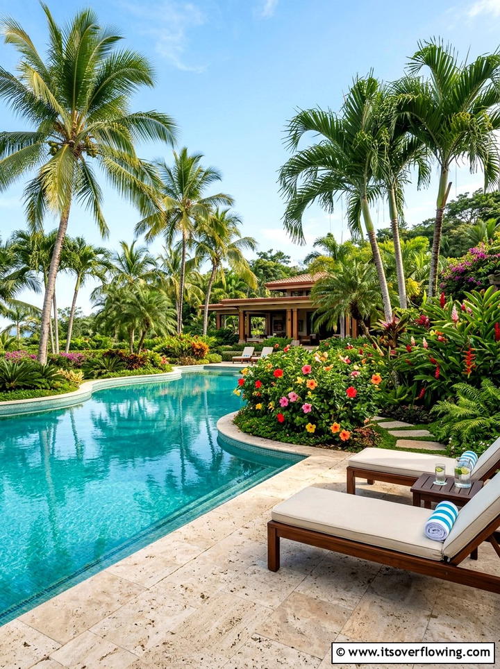 Tropical Poolside Landscape - 25 garden ideas for suburban homes