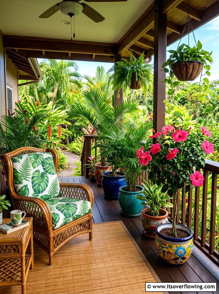 Tropical Porch With Greenery - 25 front porch ideas for large porches