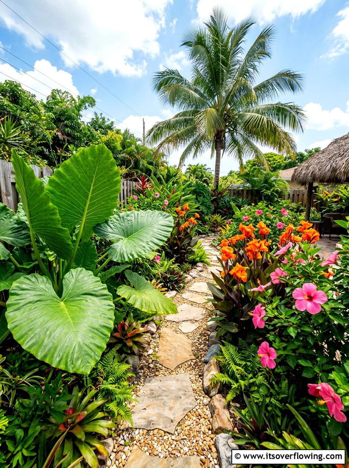 Tropical Rain Garden - 25 backyard ideas with rain garden