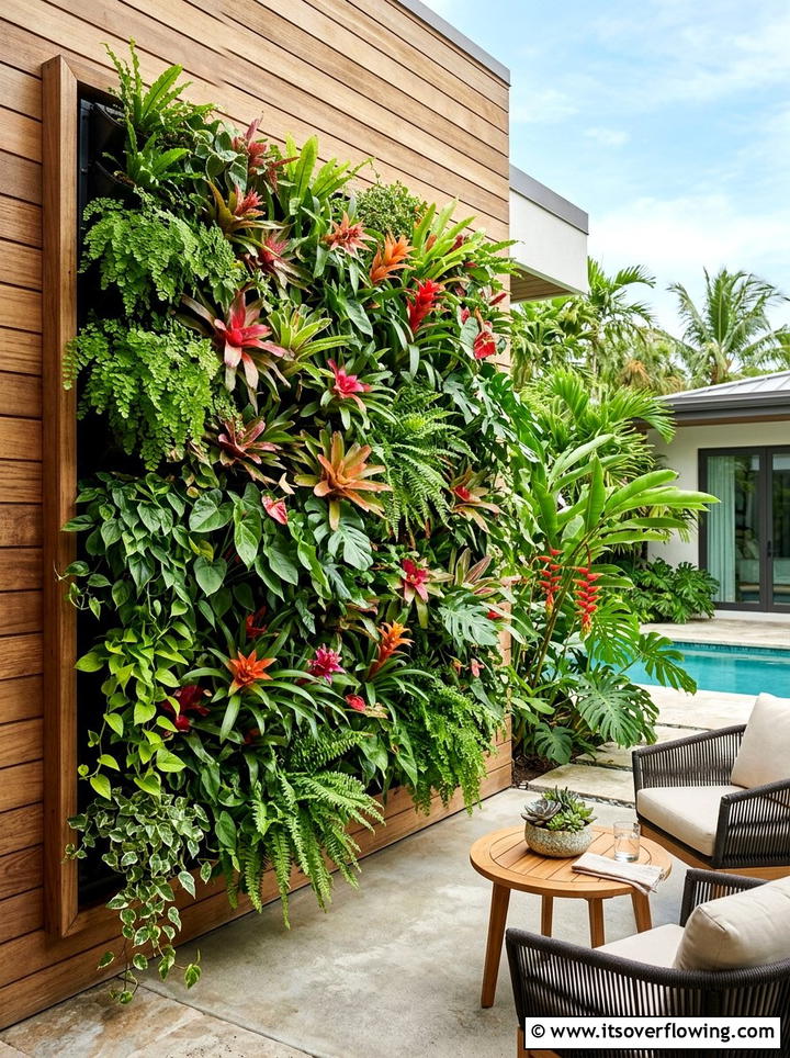 Tropical Vertical Garden Wall - 25 garden ideas for tropical style
