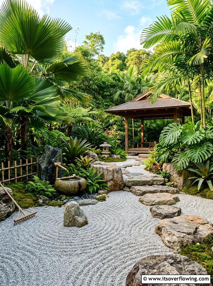 Tropical Zen Fusion - 25 backyard ideas with japanese garden