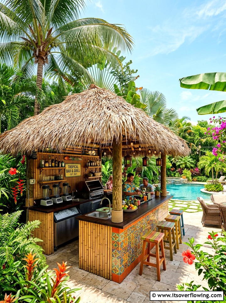 Tropical backyard kitchen - 25 garden design ideas for outdoor kitchens
