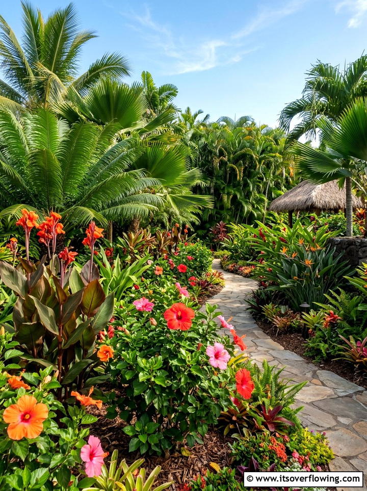 Tropical flower garden - 25 small garden ideas with flowers