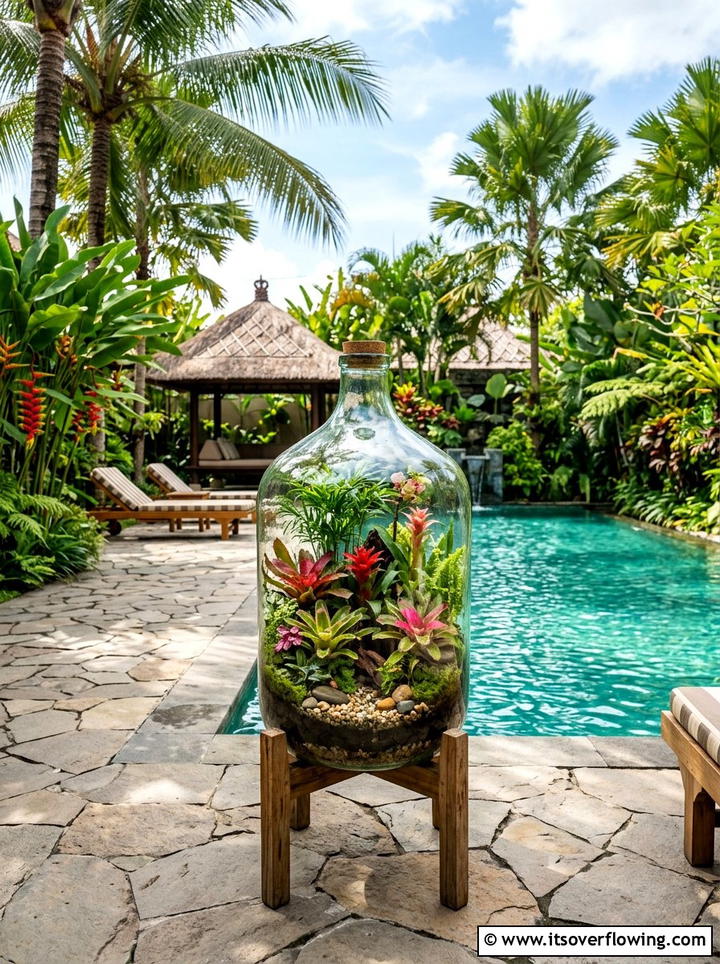 Tropical plant bottle garden - 25 creative garden ideas with hanging bottle planters