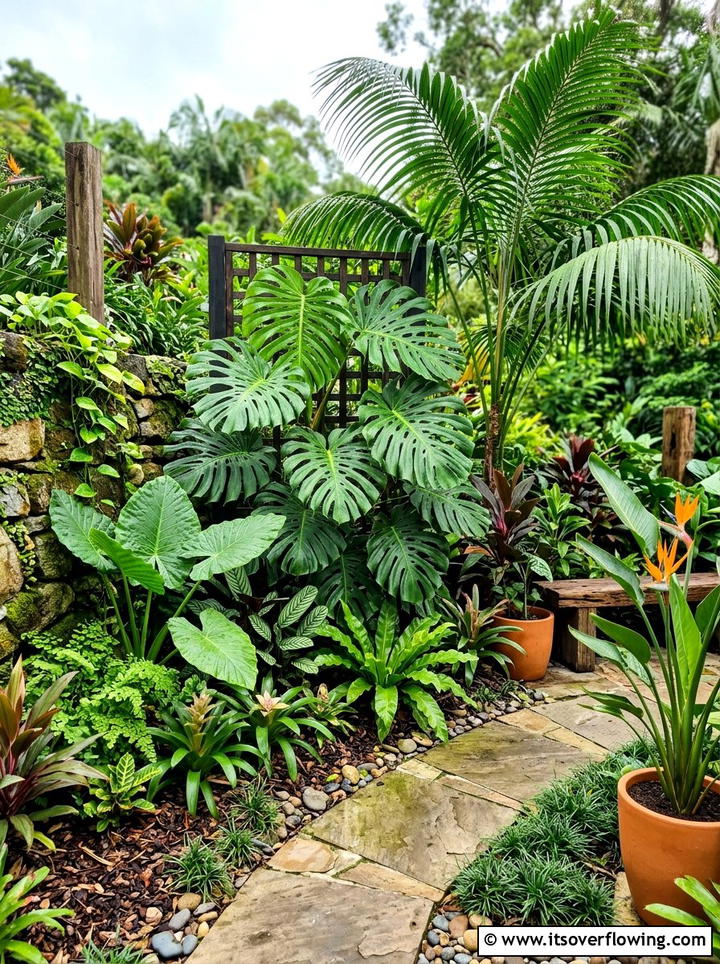 Tropical plant corner - 25 small garden ideas for patio