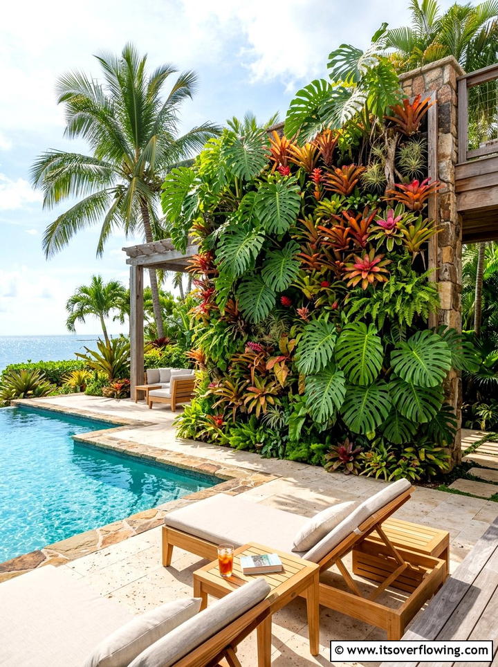 Tropical plant wall display - 25 garden design ideas with vertical gardens