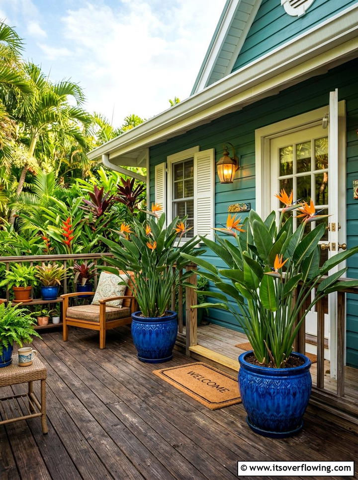 Tropical plants for front porch - 25 front porch decor ideas with greenery
