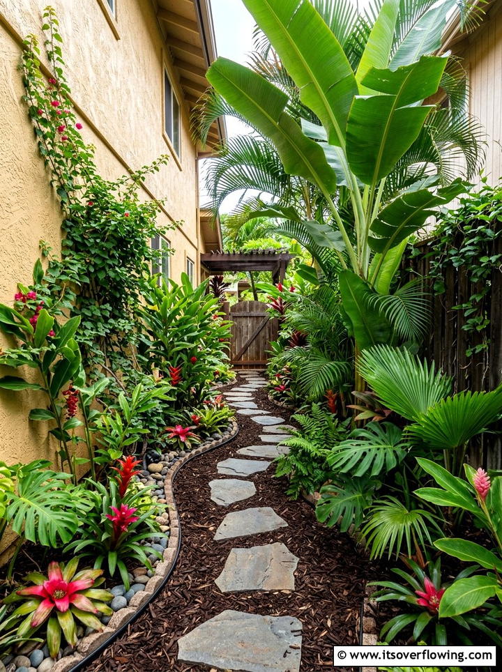 Tropical side yard - 25 small garden ideas for side yard