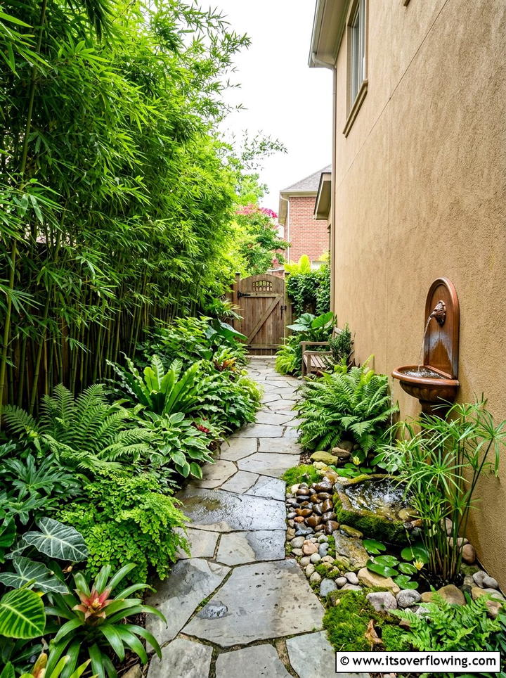 Tropical side yard - 25 backyard ideas with tropical retreat