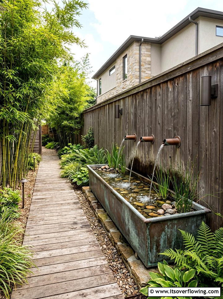 Trough wall fountain - 25 creative garden ideas with fountain wall