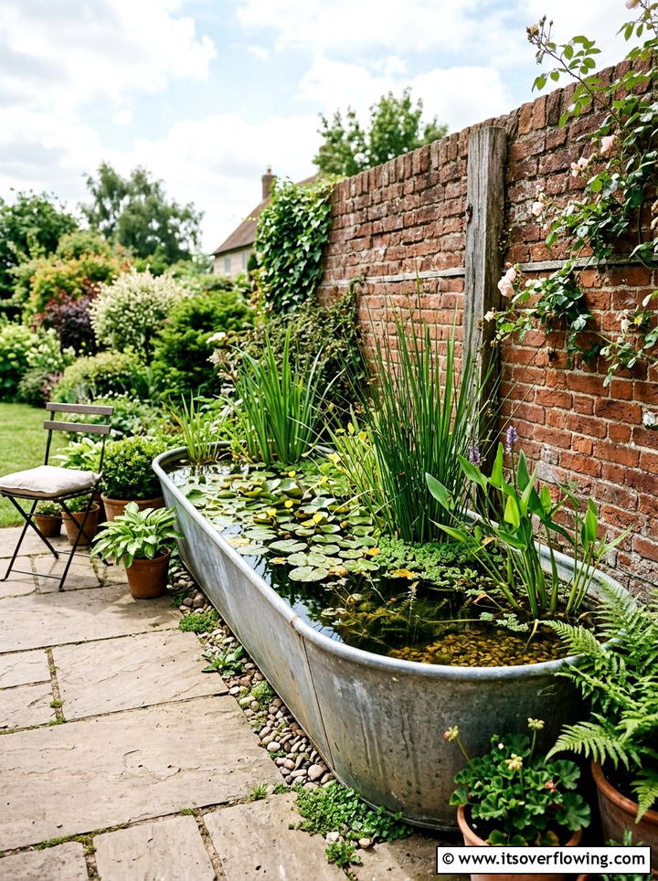 Trough water garden - 25 garden ideas with water features