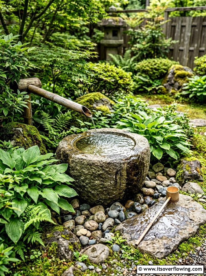 Tsukubai Water Basin - 25 garden ideas for japanese style