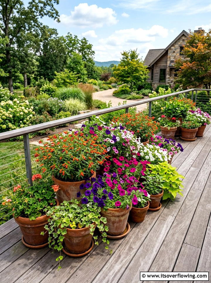 Tubular Flower Container Garden - 25 garden ideas for hummingbirds