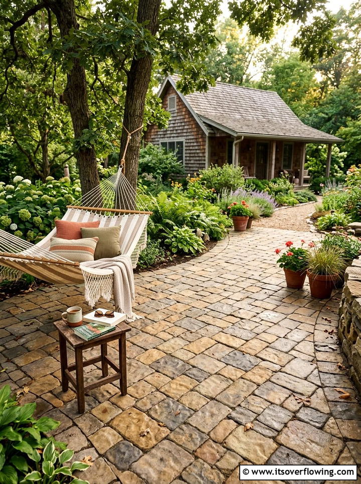 Tumbled Stone Concrete - 25 backyard ideas with stamped concrete