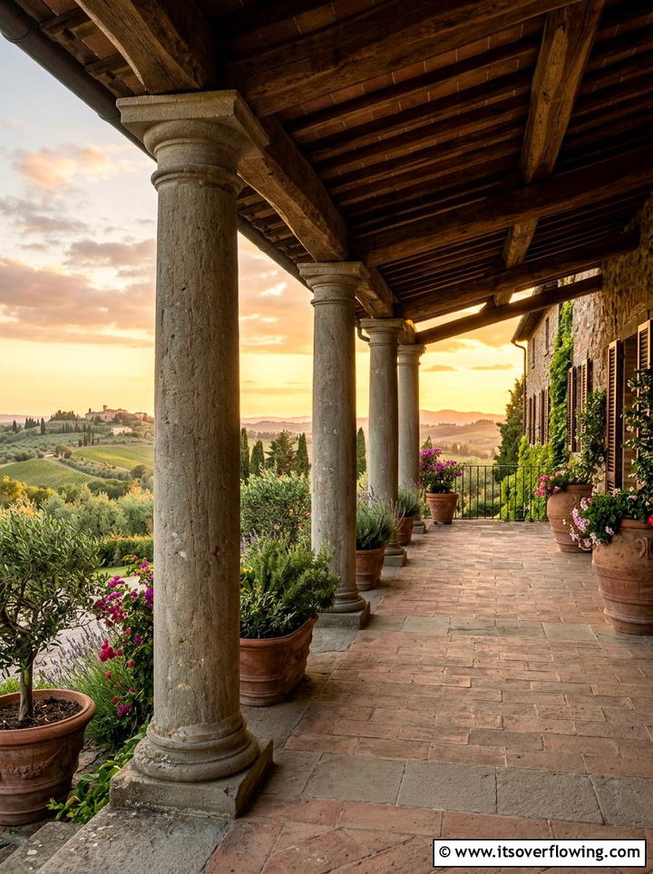 Tuscan Style Stone Column Porch - 25 front porch ideas with columns