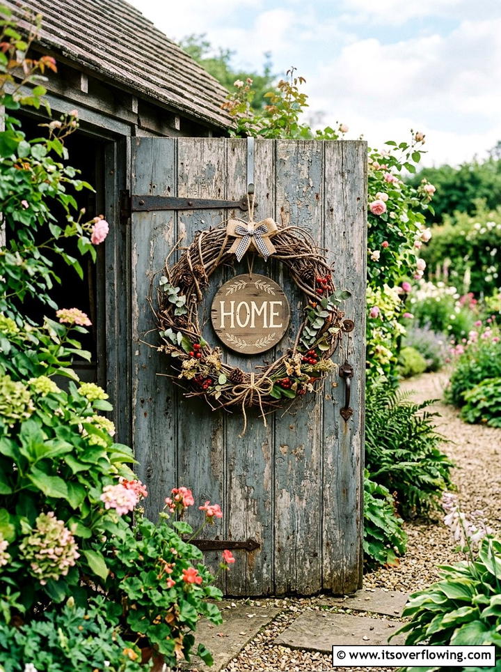 Twig Wreath - 25 recycled garden ideas with branch cuttings