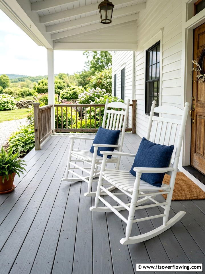 Twin Outdoor Rocking Chairs - 25 front porch decor ideas with symmetrical layout