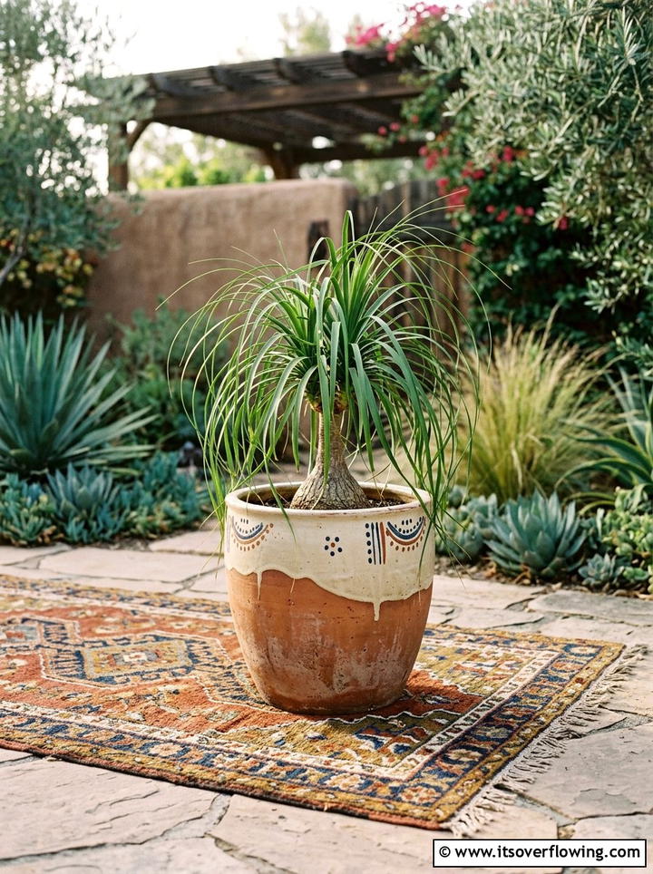 Two tone dipped terracotta pot - 25 front porch ideas with painted pots
