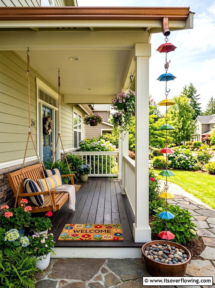 Umbrella Rain Chain - 25 creative garden ideas with rain chains