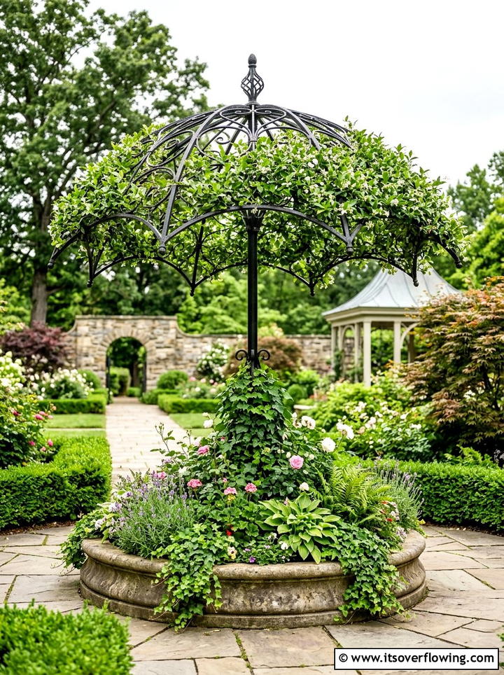 Umbrella skeleton - 25 reusing old things ideas for trellis