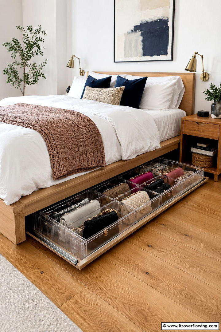 Under Bed Purse Storage Box - 30 Practical Purse Storage Ideas to Organize Handbags