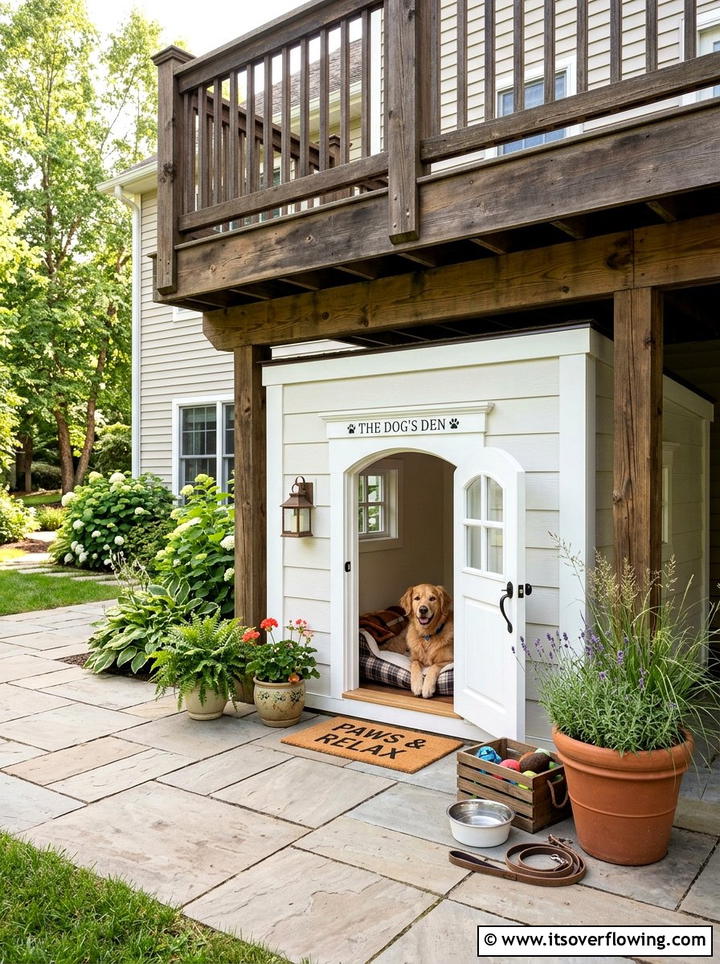 Under Deck Dog House - 25 backyard ideas for dogs