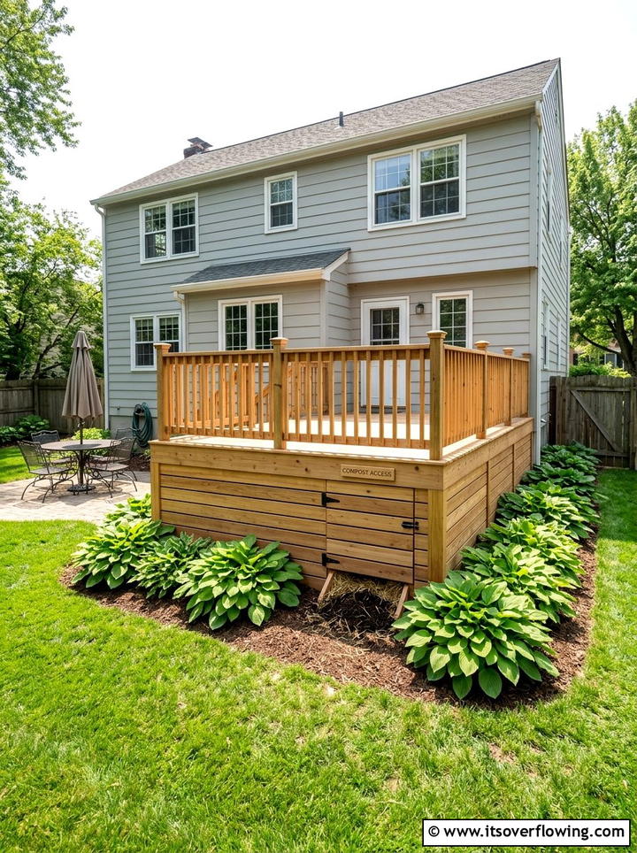 Under Deck Hidden Compost Access - 25 garden ideas with compost bins