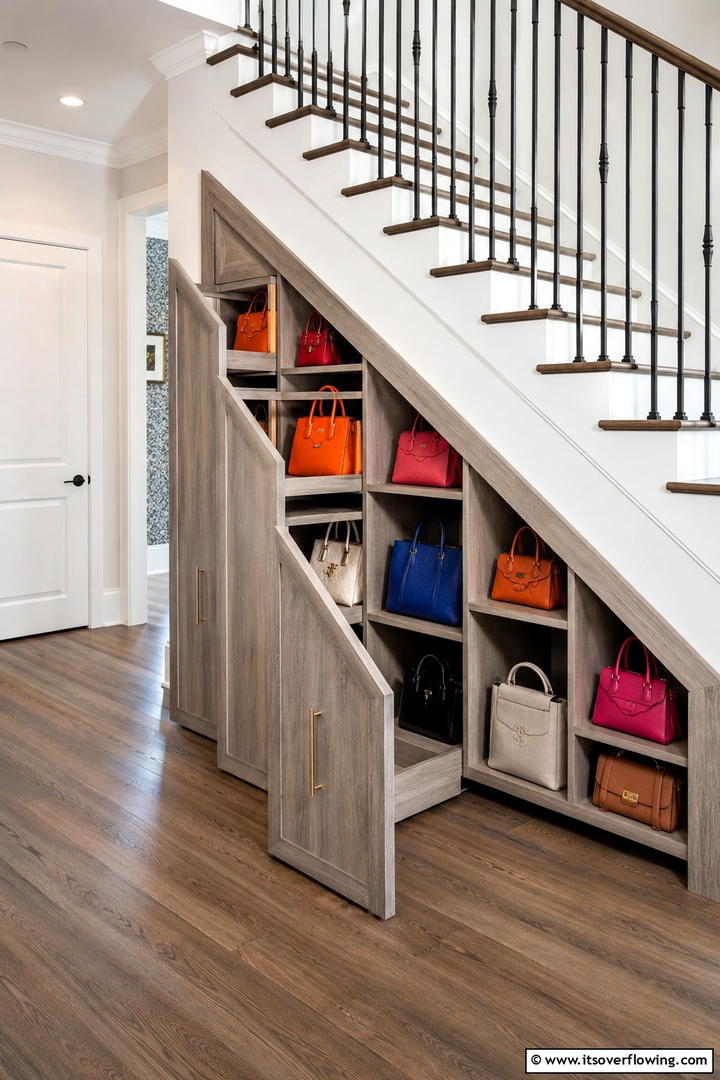 Under Stair Purse Organizer - 30 Efficient Pots and Pans Storage Ideas for a Tidy Kitchen