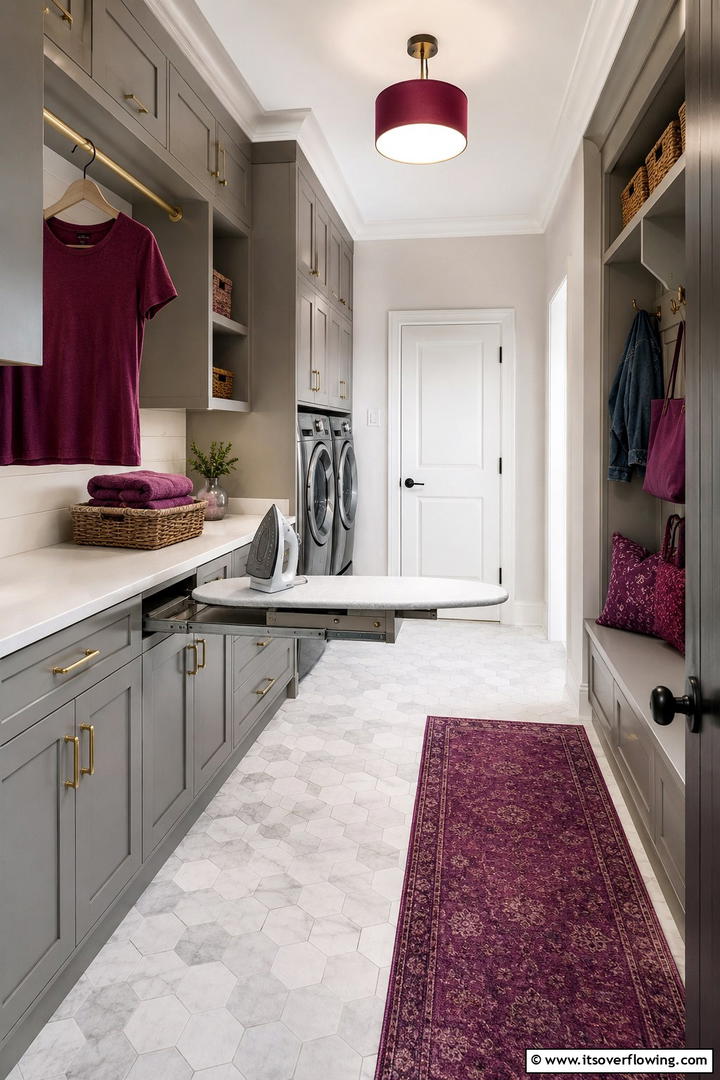Understated Ironing Boards - 30 Mudroom Laundry Room Combo Ideas for Efficient Spaces