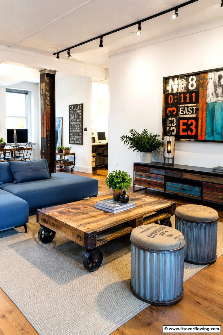 Upcycled Material Innovations - 30 Rustic Interior Design Ideas for Cozy Living Spaces
