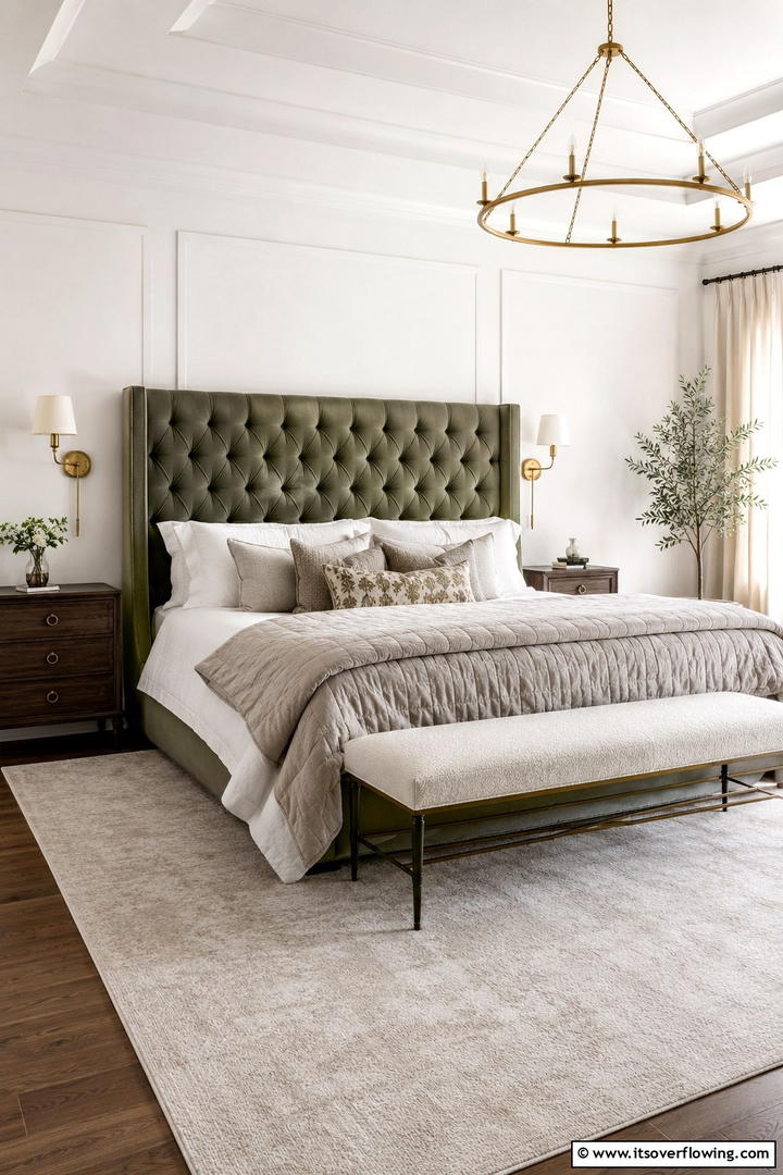 Upholstered Sage Green Headboard - 30 Sage Green Bedroom Ideas for Serene Modern Spaces