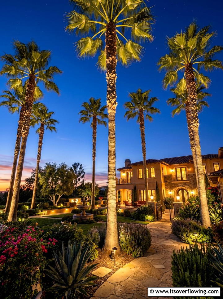 Uplighting For Palm Trees - 25 backyard decorating ideas with lights