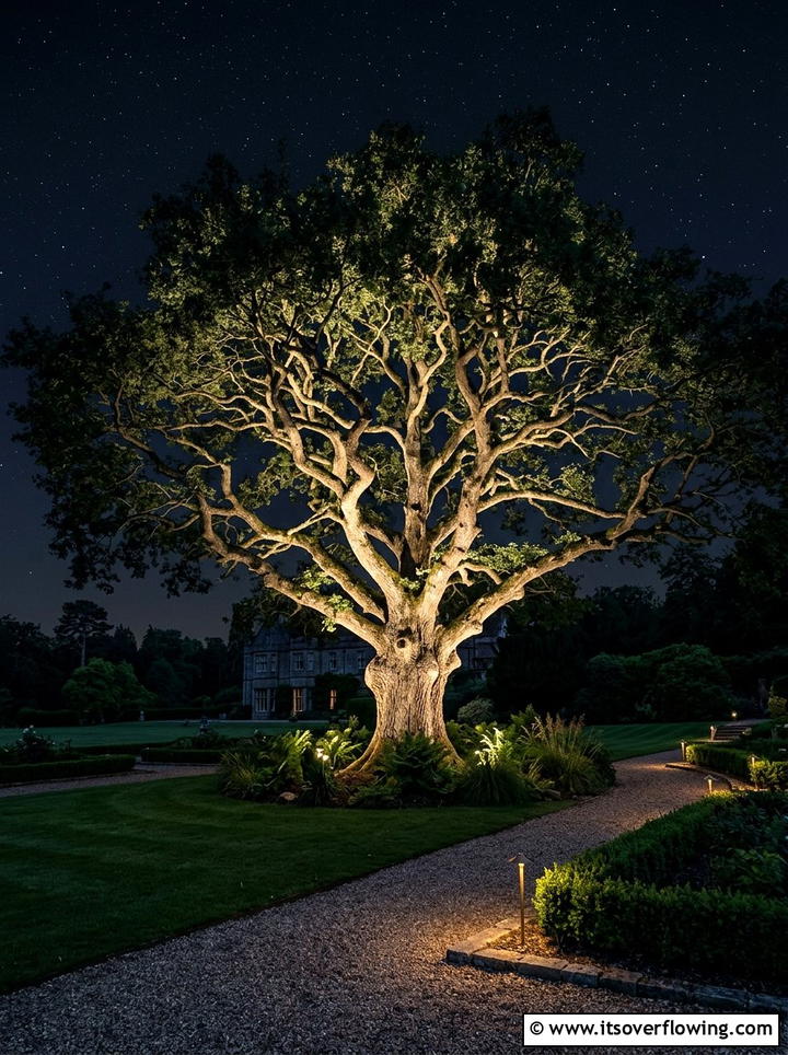 Uplighting for large tree - 25 garden decor ideas with lights