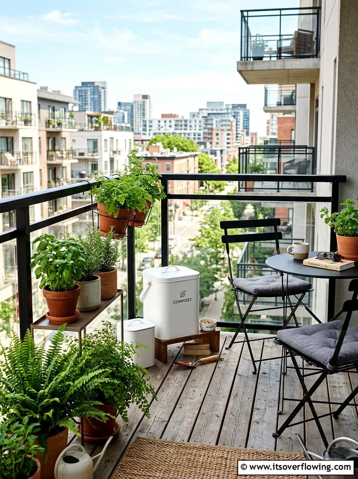 Urban Balcony Compost Station - 25 backyard ideas with compost station