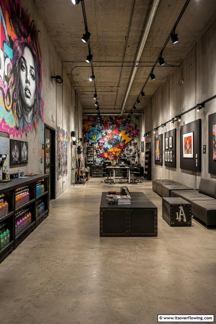 Urban Street Art Space - 30 Teen Hangout Room Ideas for Modern & Functional Spaces